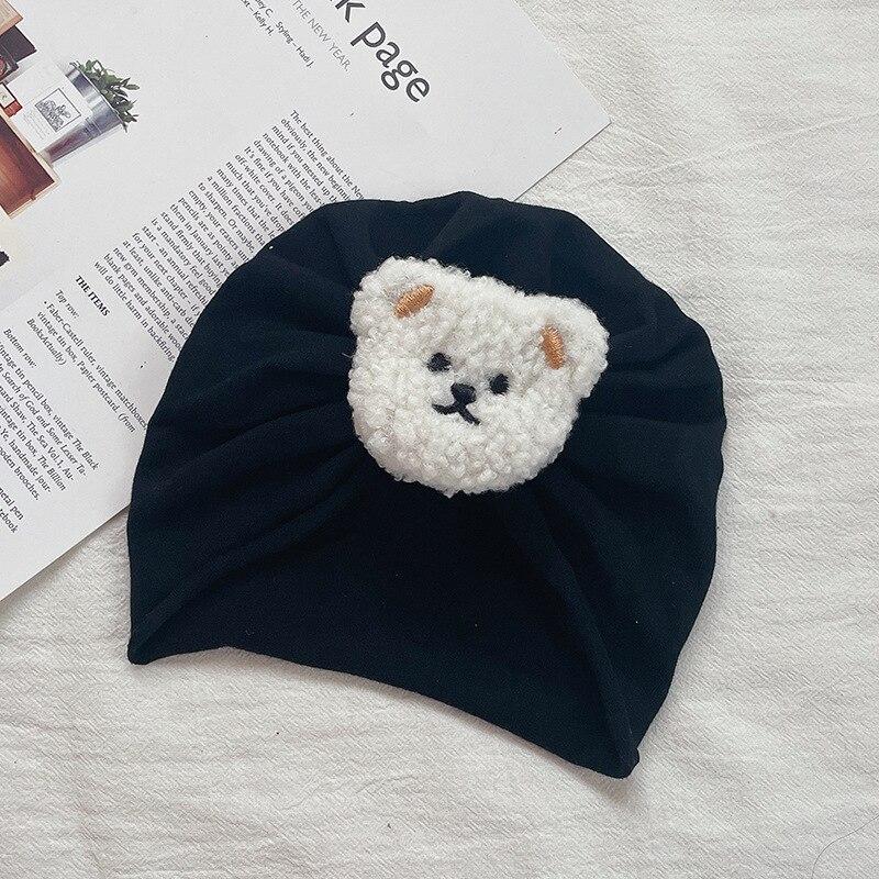 Детский тюрбан с милым мультяшным 3D медвежонком, шапочка для новорожденных мальчиков и девочек, милые весенне-летние хлопковые банданы для малышей, детские вещи