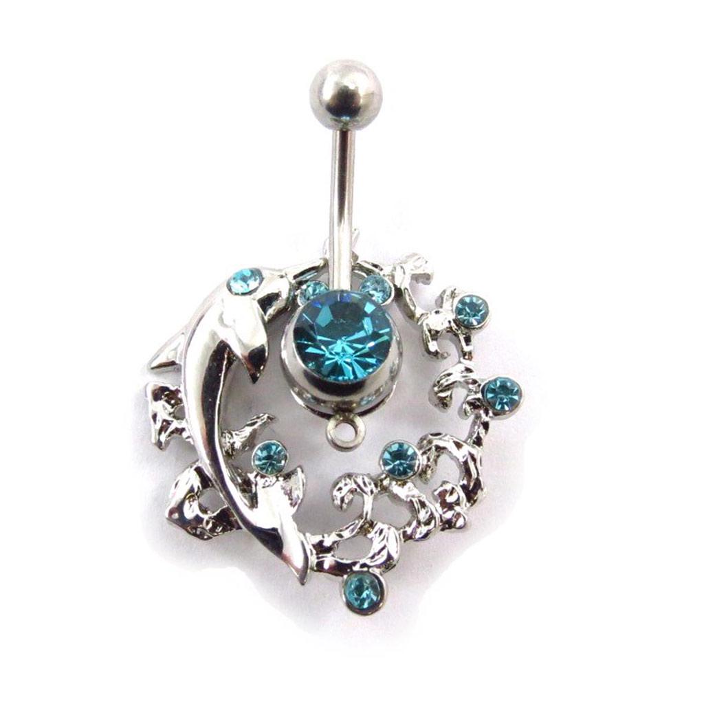 Les Trésors De Lily [E5116] - Body Piercing 'Elven Dolphin' blue/turquoise/turquoise/blue/green/Turquoise