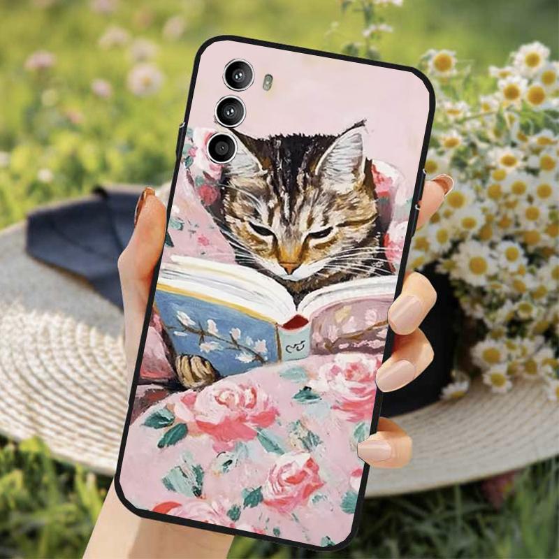 Забавный чехол для телефона с кошкой для Moto G85 G55 G05 G14 G75 G31 G50 G52 G60 G13 G32 G84 G54 G53 G72 G24 Power