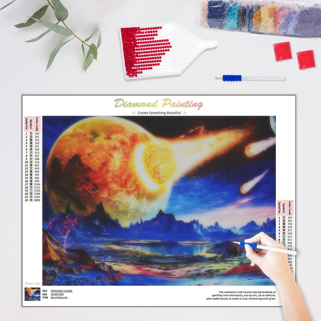 5D Diamond Painting Meteorite Cross Stitch Embroidery Mosaic Landscape Picture Of Rhinestones Wall Decor 30x40cm/12x16inch