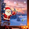 Indoor Outdoor Window Decor Christmas Santa Claus Static Glass Sticker, Removable PVC Decal, Waterproof Festive Home Ornaments Wall Art for Doors And