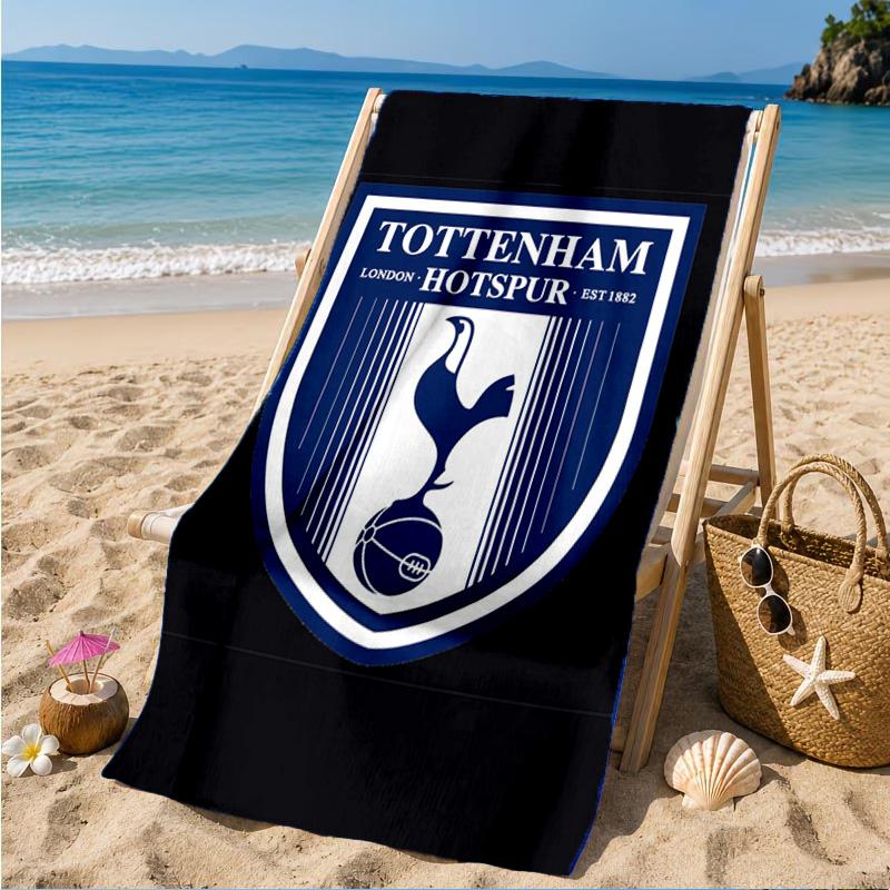 Tottenham Crest Design Printed Microfiber Beach Towel, Soft And Absorbent, Quick-Dry, Ideal for Summer Travel, Beach Essential, Swimming Pool