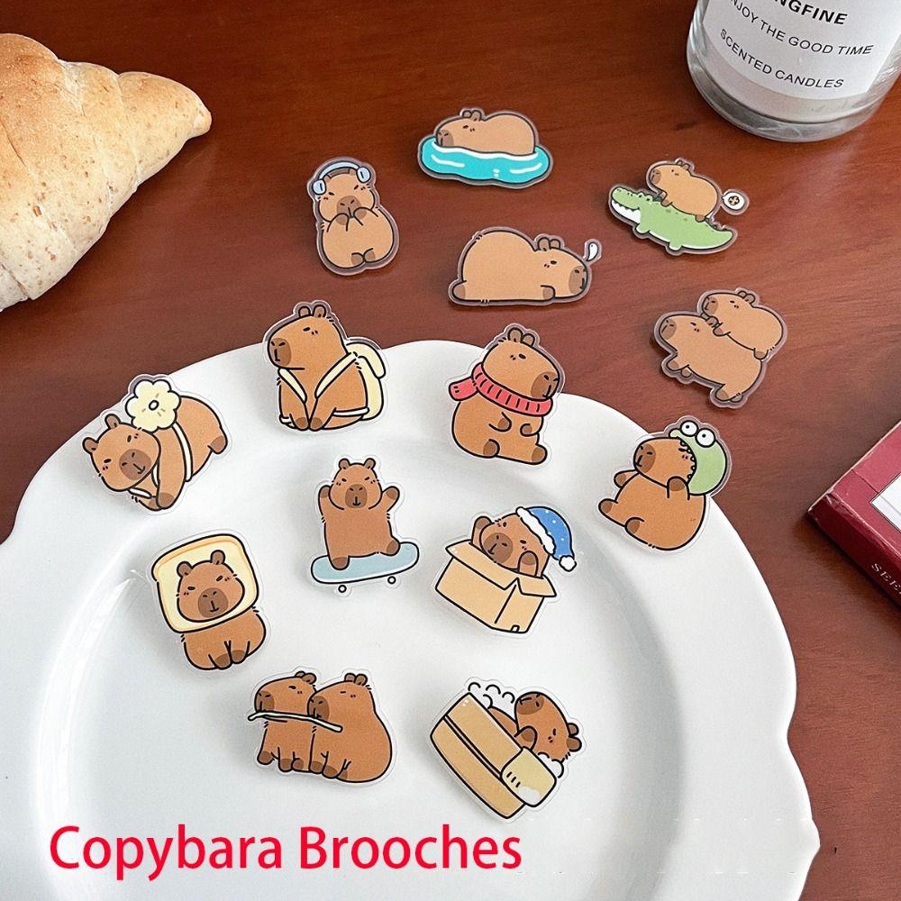 Light Weight Capybara Brooch Acrylic Cute Pins New Cartoon Brooch