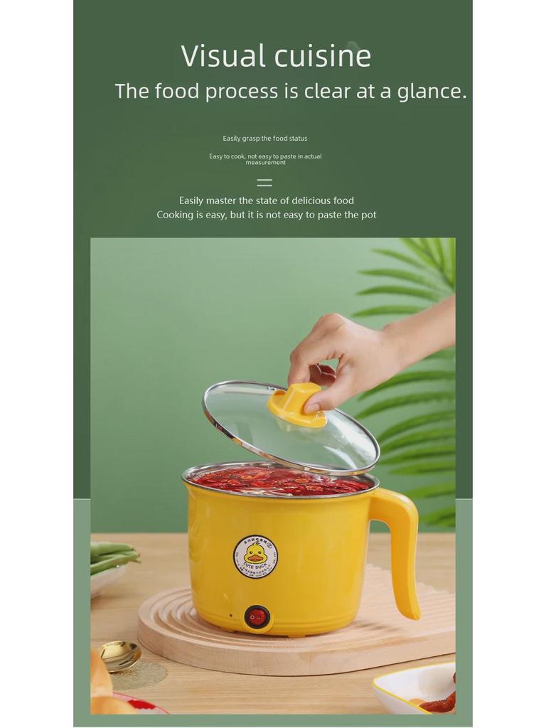 Компактная многофункциональная электрическая плита с антипригарным покрытием: Мини-сковорода и маломощная кастрюля для жарки — идеально для студенческих общежитий