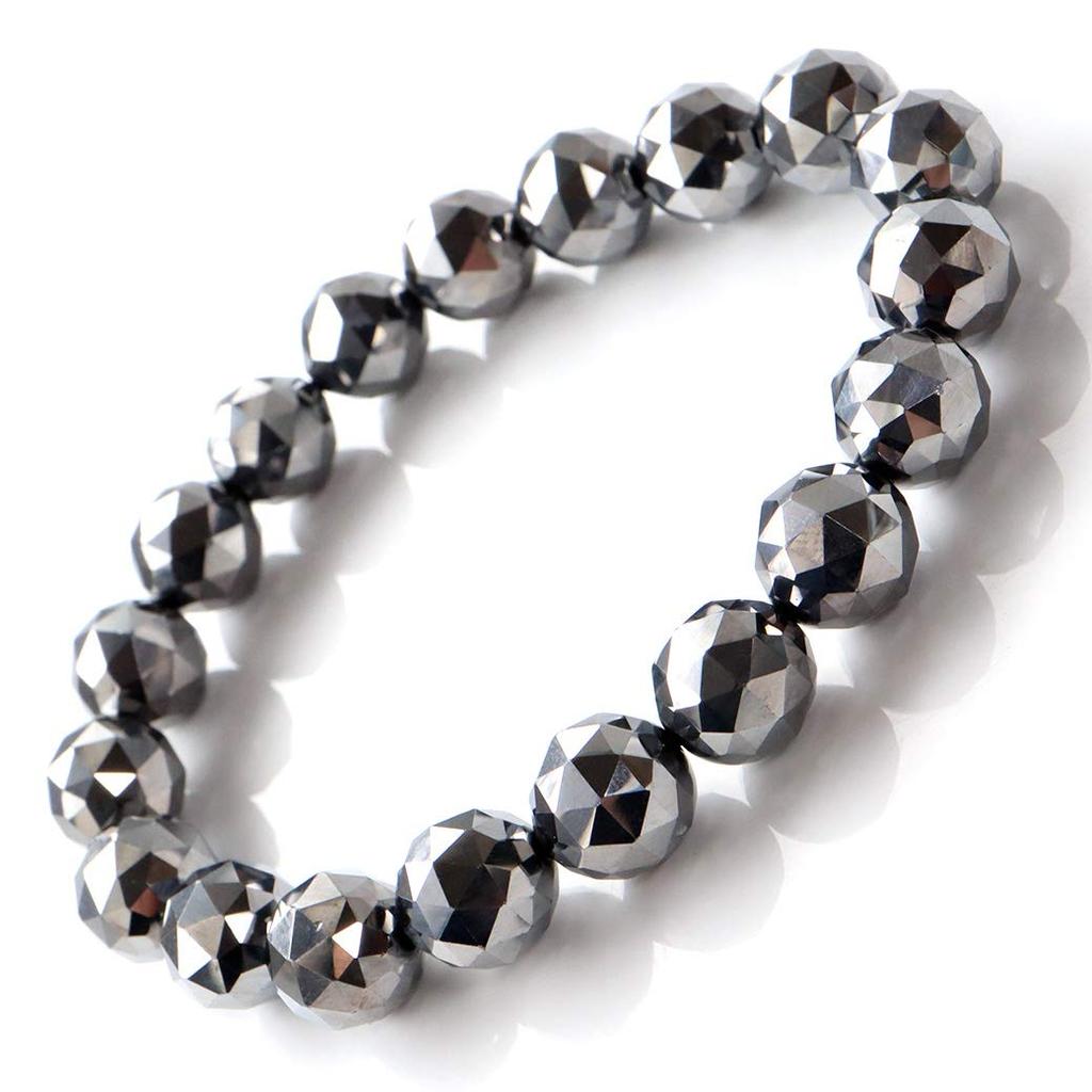 [GOLD STONE] High-Purity Terahertz Ore Star Cut 100-Face Bracelet, 10mm, 99.9999% Purity, Inner Diameter Approximately 17cm