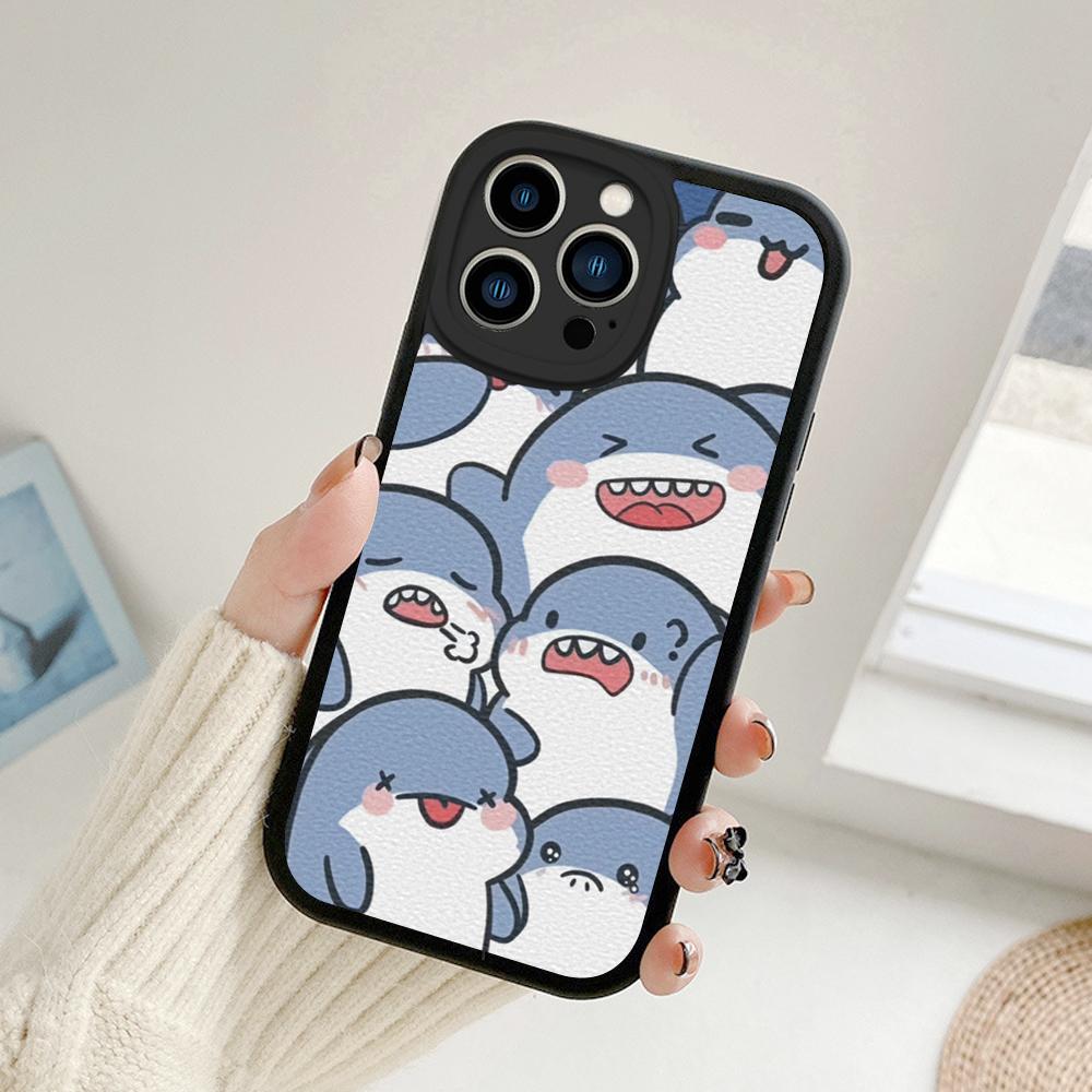 Новый чехол для телефона «Ухмыляющаяся акула» для Iphone 14 13 11 12 Pro MAX 13 12 MiNi 7 8 14 plus X XS XR Чехлы из кожи ягненка с изображением акулы