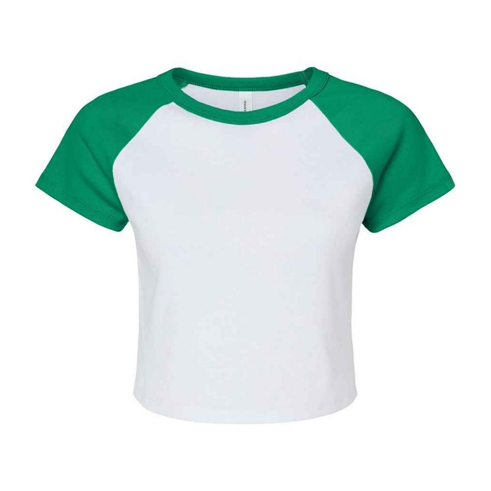 Bella + Canvas Womens/Ladies Baby Micro-Rib Raglan Crop Top