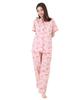 Hello Kitty Shirt Pajamas Broadband Cotton Short Sleeve Long Pants Top and Bottom Set Room Wear Loungewear Ribbon Ribbon Hello Kitty [SAZAC] 100%