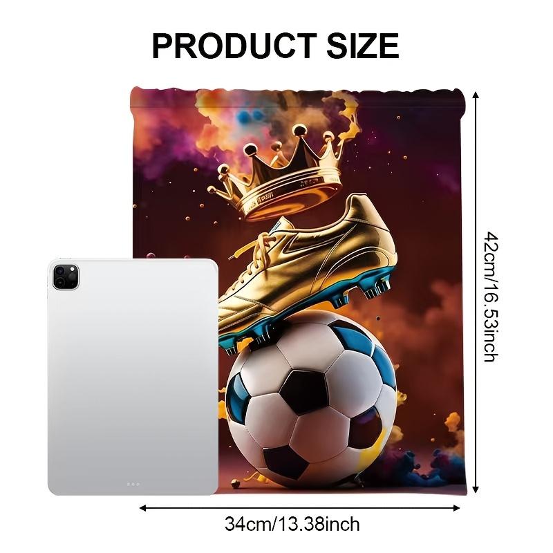 3pcs Football Pattern Drawstring Bags with Practical Pockets, Easy To Carry Football Training Bags