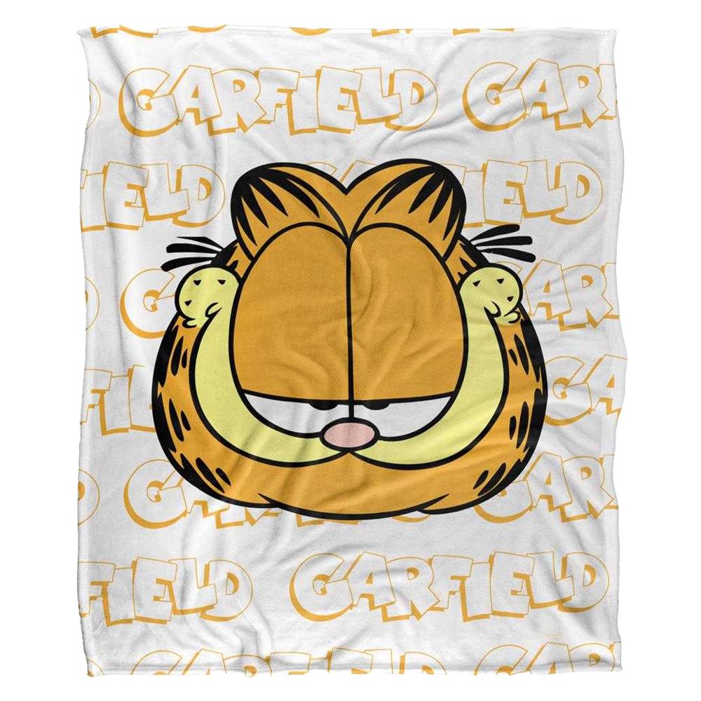 Garfield Silky Sketch Name Repeat Supersoft Blanket