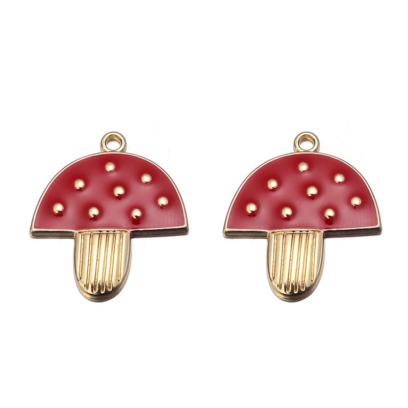 6Pcs Alloy Drop Oil Necklace Pendant Mushroom Tree Flower Shaped Charm Pendant For DIY Exquisite Earrings Accessories Wholesale