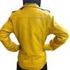 Women's Yellow 100% Genuine Lambskin, Soft Leather, Biker Jacket, Real Lambskin ,Yellow Leather, Moto Jacket, Ladies Yellow Jacket, Gift For Her