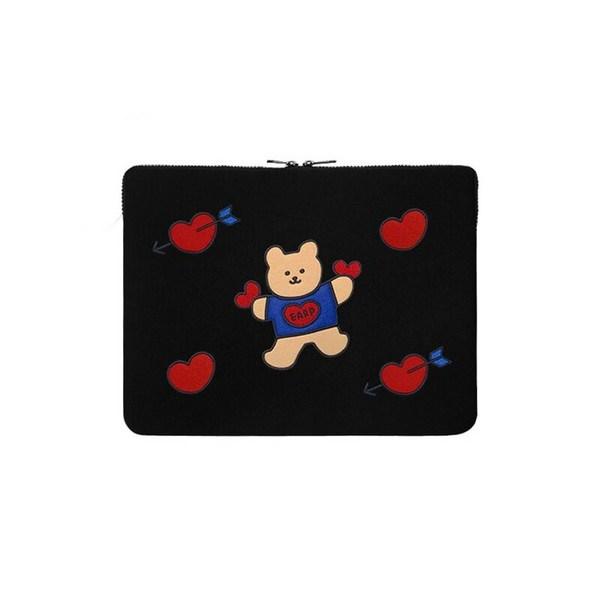 AIRASI Cute Character Laptop Pouch Handle Bear Laptop Bag, 19 Love Bear Saying Bag