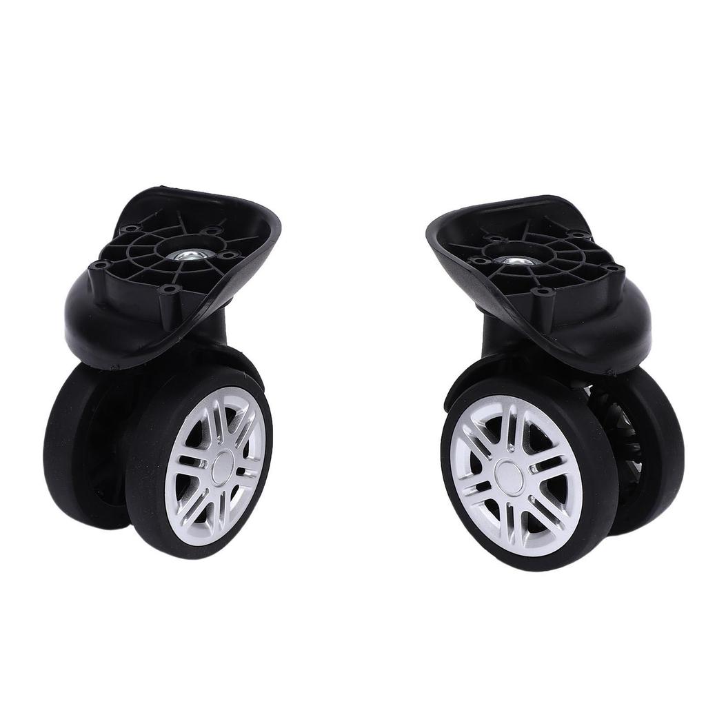 2 шт. Колеса для чемодана, черные, универсальные, вращающиеся, тихие, двухрядные ролики для запасных частей