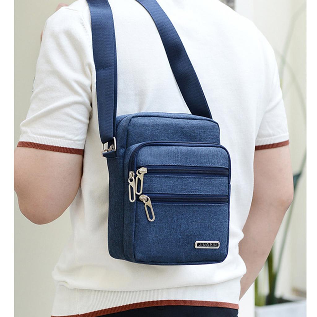 Men's Shoulder Bag Business Leisure Large Capacity Portable Handbag Zipper Multi Layer Waterproof Summer Male's Crossbody Bags
