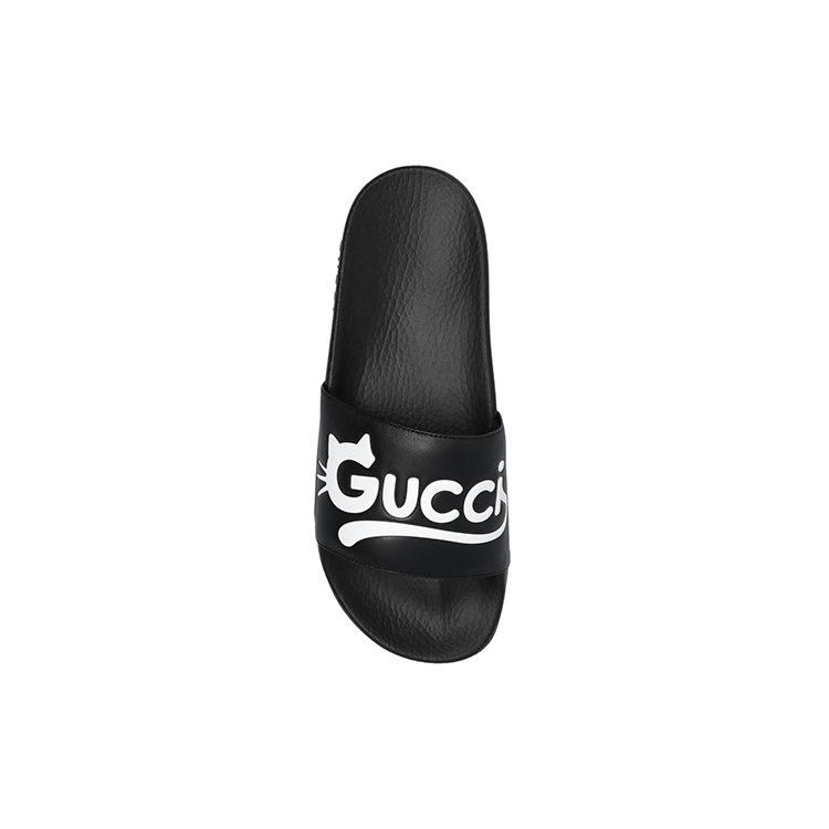 Gucci Шлепанцы с логотипом котенка Черные Женские 659947 DIR00 1000