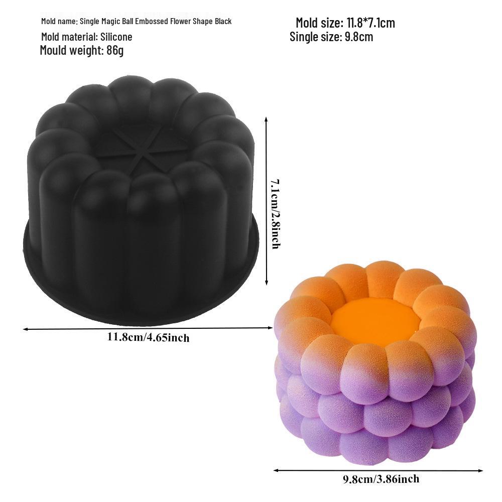 6-Cavity Flower & Heart Silicone Mousse Mold for Chocolate and Cakes