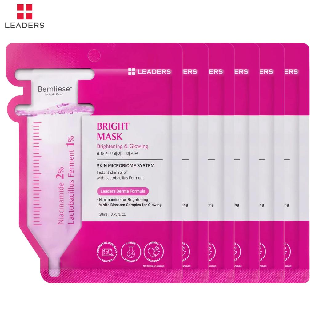 LEADERS Набор масок для лица (Отшелушивающее действие, против прыщей, антиоксидантное, осветление, регенерация, увлажняющий барьер) 28 г. x 6 шт. - корейский уход за кожей