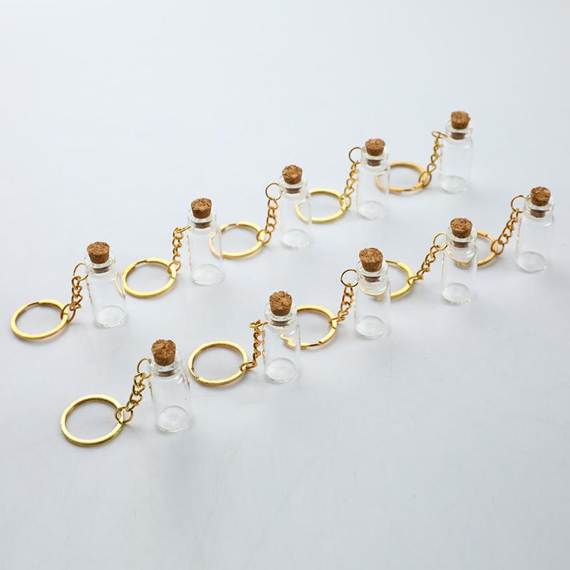 5шт мини стеклянная бутылка флакон трубка зелье духи пробковые баночки желание подвеска подвеска
