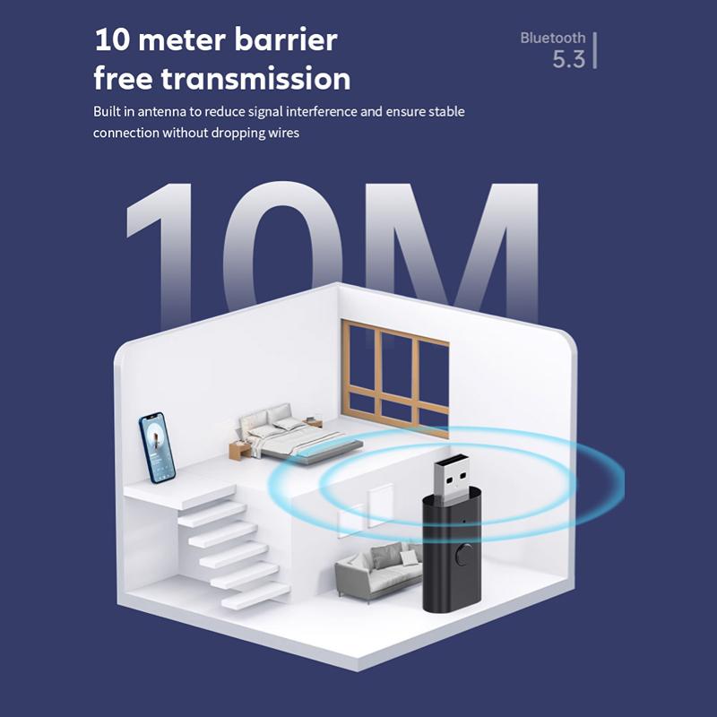 4 в 1 USB беспроводной Bluetooth 5,3 AUX адаптер аудиоприемник передатчик USB на разъем 3,5 мм для ПК ТВ автомобильный комплект громкой связи аксессуары