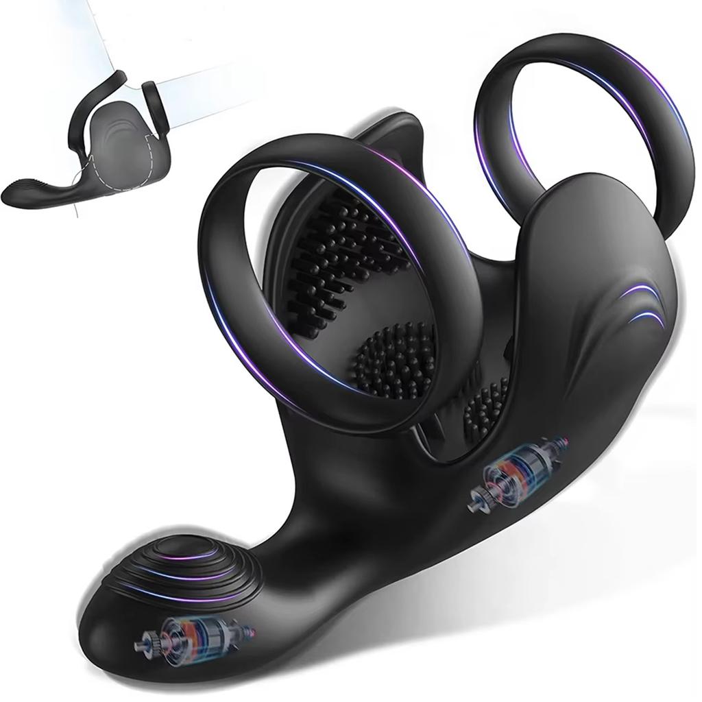 Vibrating Cock Ring Sex Toys for Men, Silicone Cock Rings Vibrator Couples Adult Sex Toys with 10 Vibration Modes Penis Ring Anal Vibrator