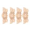 4Pcs Flower Carved Corner Onlay Applique Door Cabinet Vintage Style Furniture Decor(D)