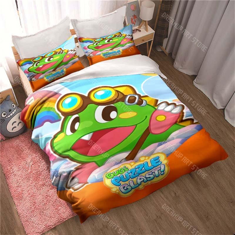Мультяшное постельное белье Bubble Bobble наволочка пододеяльник спальня дом комфорт принт большая кровать украшение спальни детский подарок