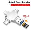 4-в-1 USB 3.0 на Type C Картридер Micro SD Micro на USB TF OTG Адаптер USB A на USB C Коннектор для iPhone 17 16 15 14 13 12 11 Samsung Xiaomi