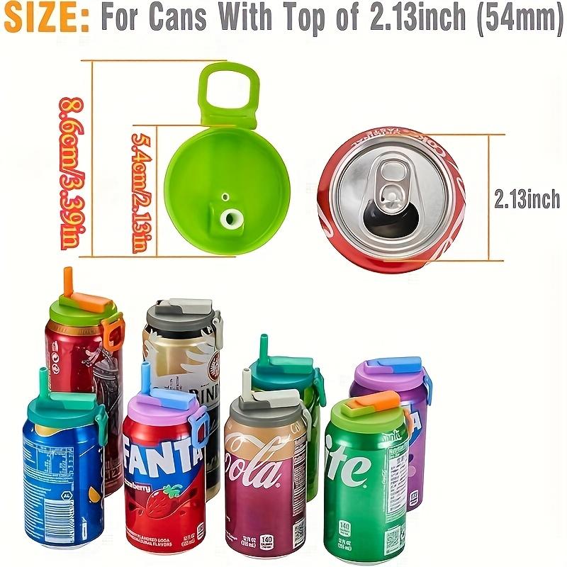 4PCS Reusable Soft Drink Can Lid, Four Colors, Can Be Used for Beverages, Juices and Soft Drinks, and Comes with a Straw