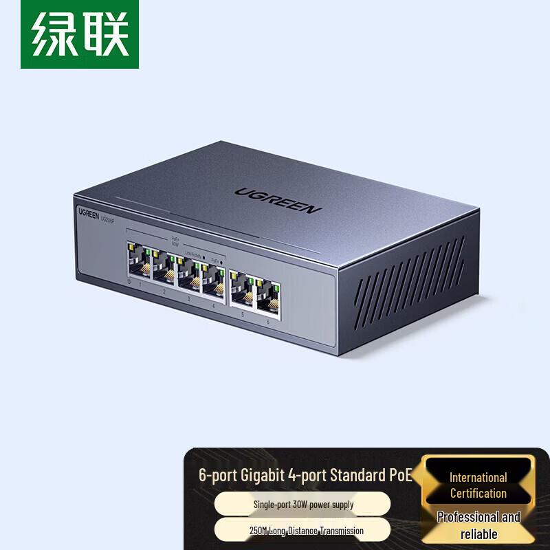 Ugreen 6-портовый гигабитный неуправляемый PoE-коммутатор