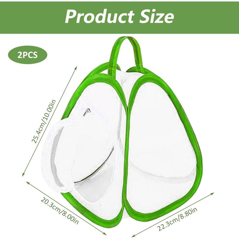 Клетка-террариум для насекомых и бабочек, домик для гусениц, всплывающий с ручкой, застежка-молния для детей во время игры на улице