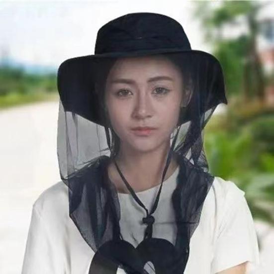 Шляпа с москитной сеткой, солнцезащитная шляпа-ведро со скрытой сеткой, складная защитная сетка от мух для рыбалки на открытом воздухе, пешего туризма