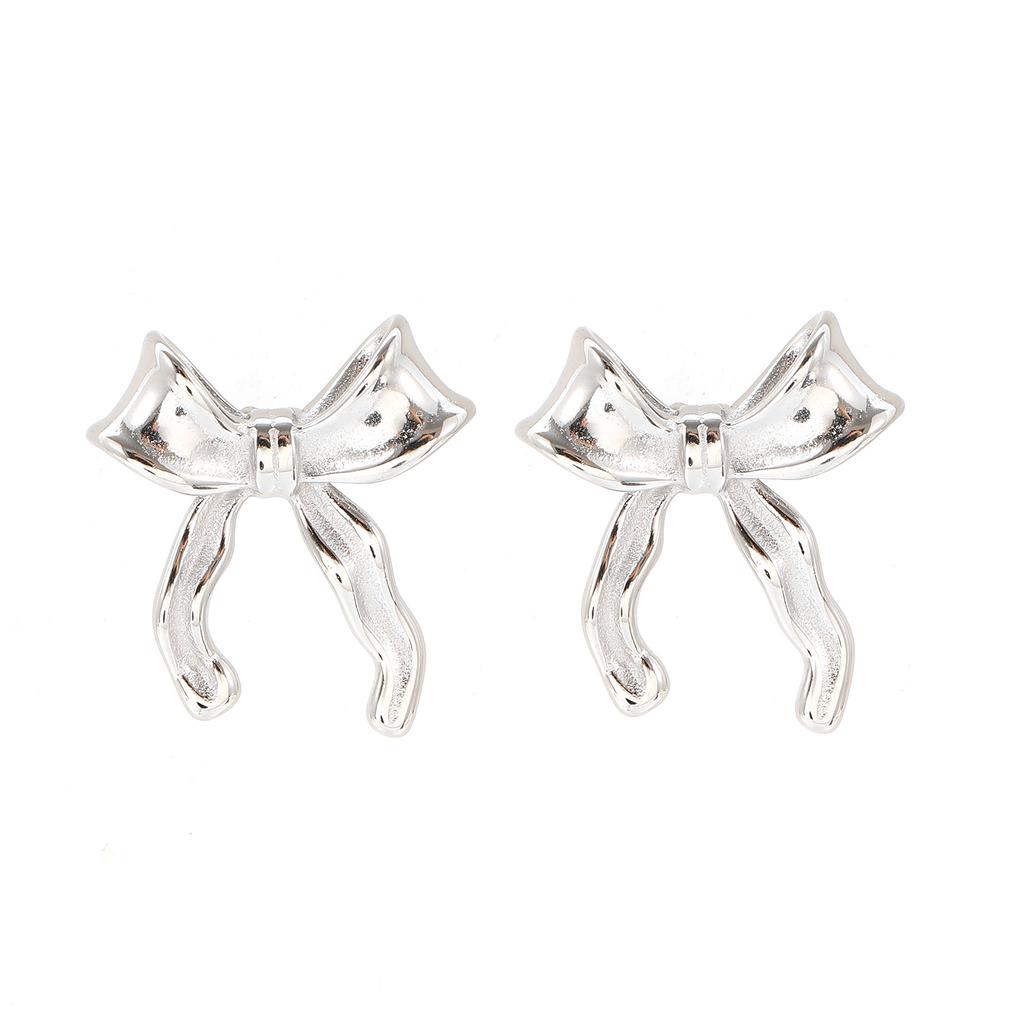 Exaggerated New Gold Gold Stud Earrings Women's Niche Temperament Bow Stud Earrings Light Luxury High-end Earrings