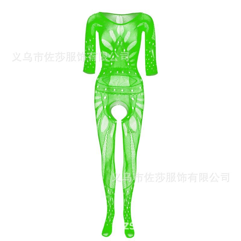 Sexy Underwear Quality One-piece Stockings Jacquard Sexy Hollow Long-sleeved Mesh Onesie
