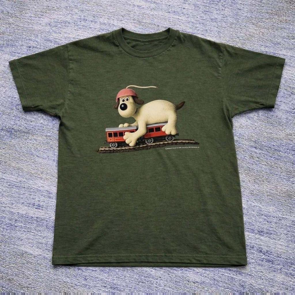 Wallace Gromit Militarry Green Cotton TShirt