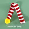 Knitted Striped Pet Christmas Scarf For Cats, Dogs, Rabbits, Wool Ball, Thickened Warm Scarf