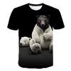 Summer Funny Black Bear Animal Pattern 3D Digital Printed Men's T-shirt