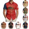 Men's Independence Day Printed Collared Top Men's Casual Sports Short-Sleeve Shirt