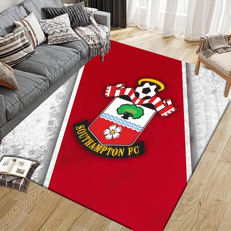 Southampton FC Flannel Pattern Square Carpet,Area Rug,Carpet Rug for Living Room Bedroom Sofa Playroom Decor,Non-slip Floor Mat