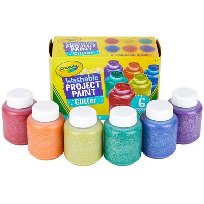 Набор из 6 цветов бутылочной краски Crayola Легко смывается водой Блестки 542400 Оригинальный продукт