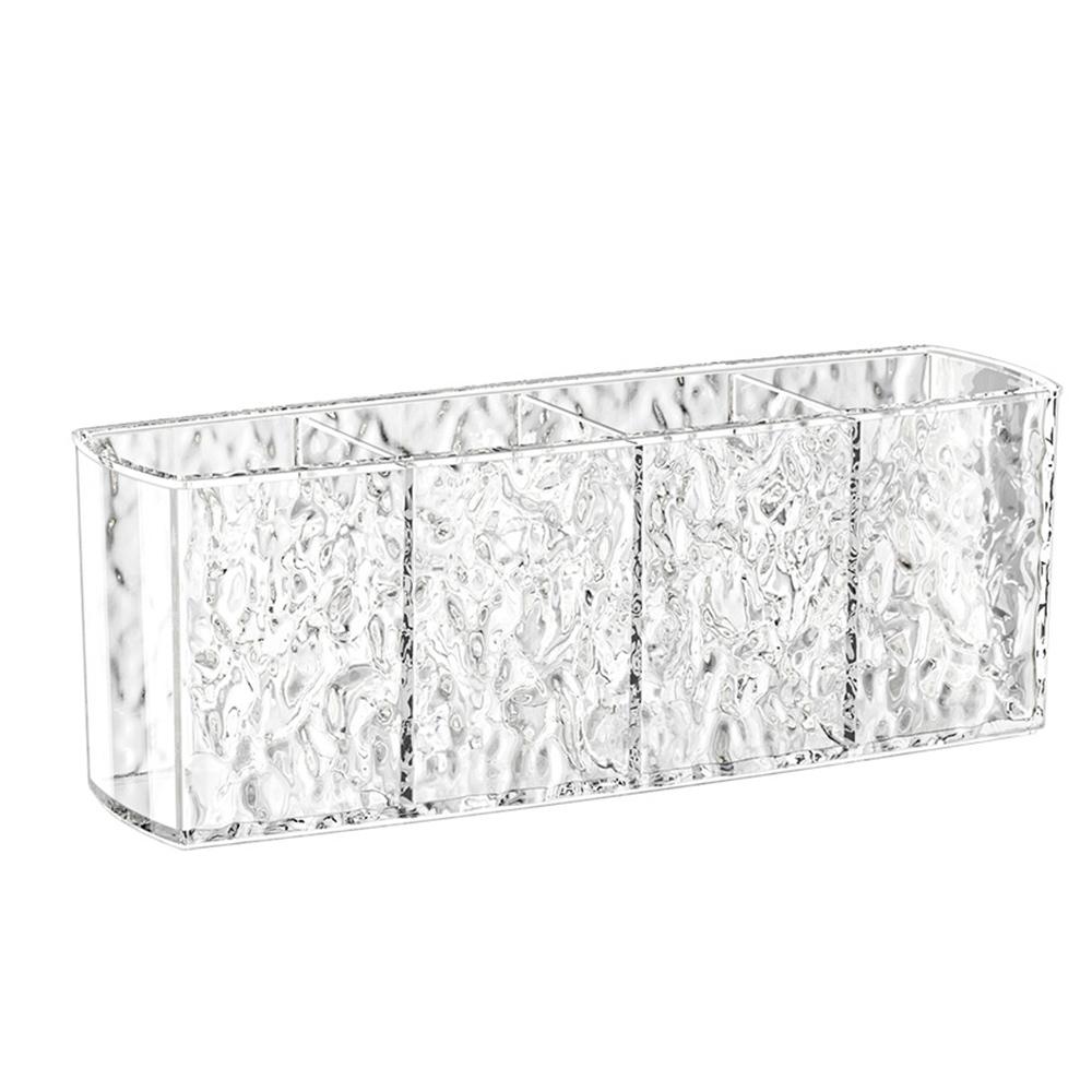 Clear Cosmetic Storage Box, 1pc 3 Slot Makeup Organizer, Eyeliners Eyebrow Pencil Display Case, Pencil Holder For Desk Dresser