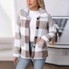 Women's Fashion Thickened Double-sided Plush Plaid Single-breasted Button-up Jacket