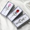 1 Pcs Crystal Rose Crafts Valentine's Day Small Gifts Crystal Rose Souvenirs Romantic Roses Ornaments