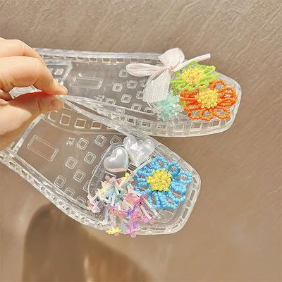 Дофамин Ручной работы Бисером Желейные Туфли Туфли Пряжки Сандалии Аксессуар Сделай сам Декоративный Цветок для Обуви Шлепанцы Ювелирные Аксессуары