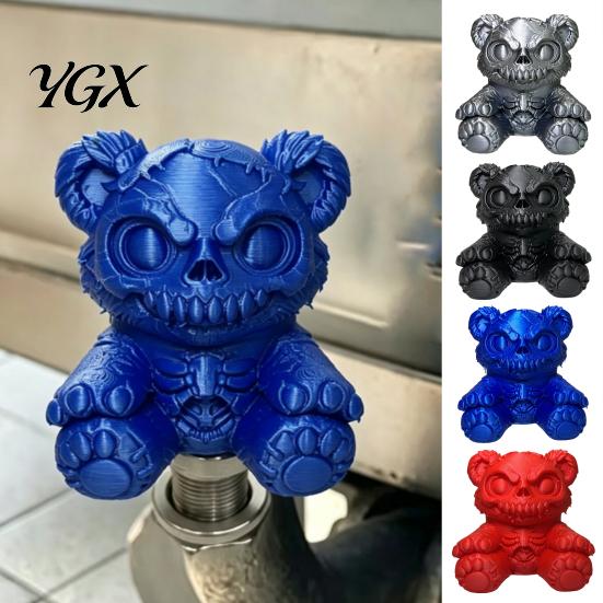 3D Molded Trailer Cover Creepy Bear Hitch Cover, Printed Exhaust Cap, Towing Durable Ball Dust Cap for Truck SUV, Halloween Car Accessory Sharp Teeth