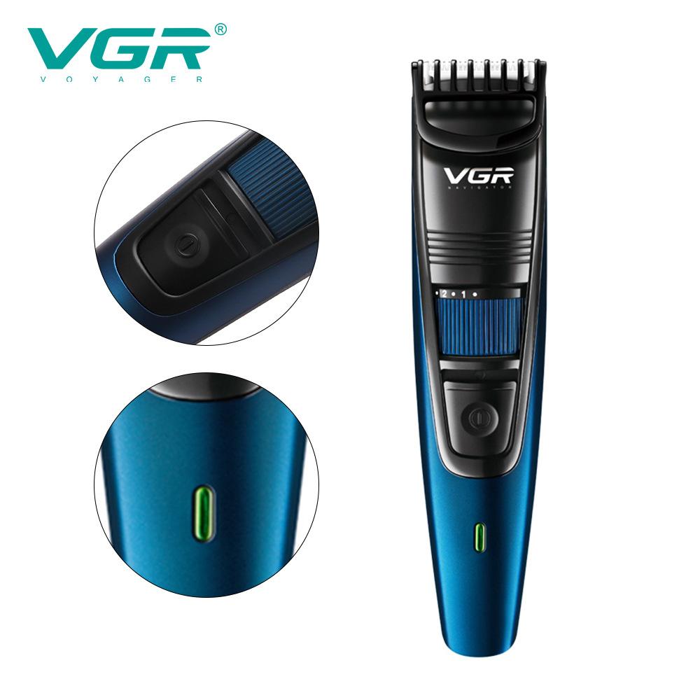 VGR V-052 Регулируемая машинка для стрижки волос и бороды, полностью моющаяся, профессиональная, с функцией вырезания рисунков, перезаряжаемая, для мужчин, бритва