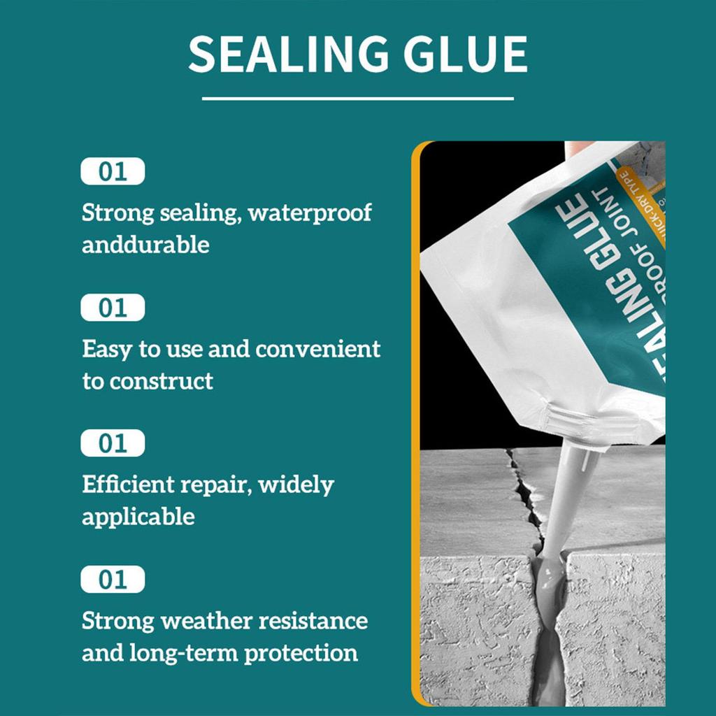Герметик для бетона 500 мл Водонепроницаемый ремонтный герметик Быстросохнущий Сильный клей Предотвратитель протечек для кухни ванной комнаты гаража