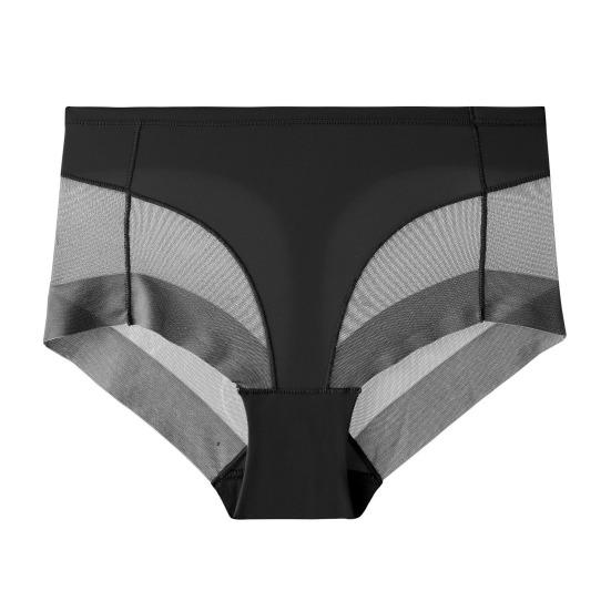 Женские трусики, бесшовные, с высокой талией, из ледяного шелка, с контролем живота, хорошая воздухопроницаемость, сплошной цвет, облегающий тонкий, быстросохнущий, повседневные спортивные трусы, женские трусы