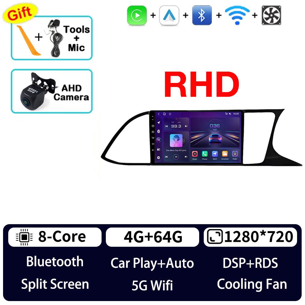 Для Seat Leon 3 2012 2013 2014 - 2020 RHD Android 16 Автомагнитола GPS Мультимедийный плеер Навигация Carplay Беспроводной Авто DSP Головное устройство RDS