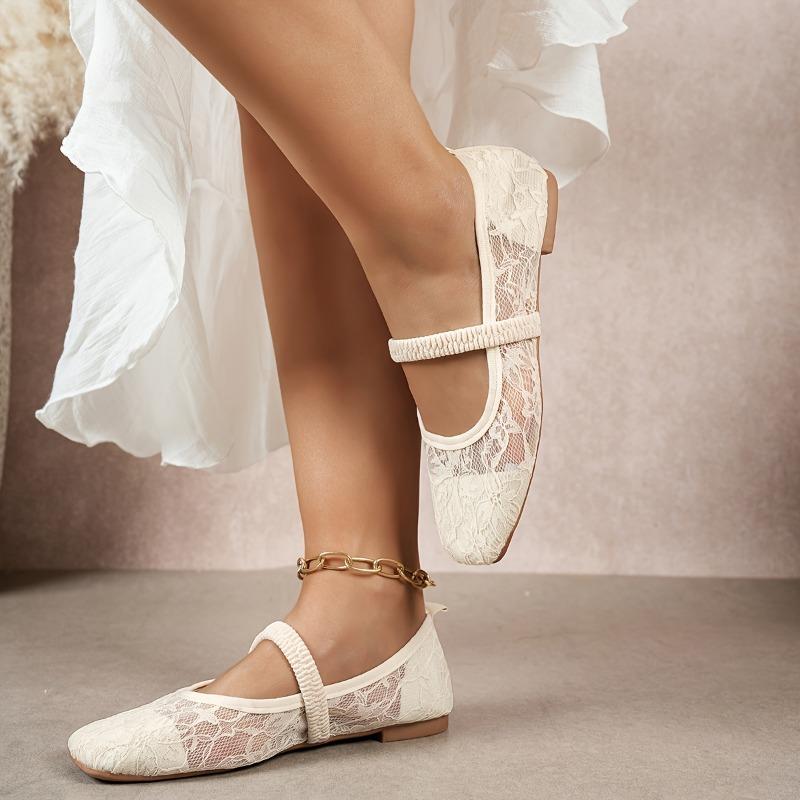 Дышащая сетка Женские балетки больших размеров 2025 Лето Новое поступление Корейский стиль Повседневная обувь на плоской подошве Мягкая подошва Сладкий стиль